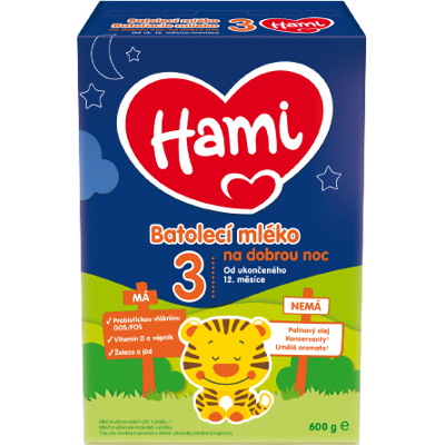 HAMI 3 Batoľacie mlieko na dobrú noc od uk. 12. mesiaca 600 g HAMI 3 Batoľacie mlieko na dobrú noc od uk. 12. mesiaca 600 g