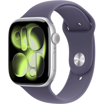 APPLE Watch 11 GPS + Cellular 42mm strieborný hliník - hmlovo fialový športový remienok - M/L APPLE Watch 11 GPS + Cellular 42mm strieborný hliník - hmlovo fialový športový remienok - M/L