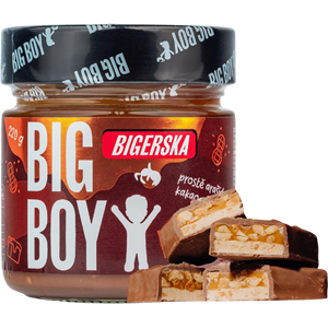BIG BOY Bigerska Sladký arašidový krém s kakaom a slaným karamelom 220 g BIG BOY Bigerska Sladký arašidový krém s kakaom a slaným karamelom 220 g