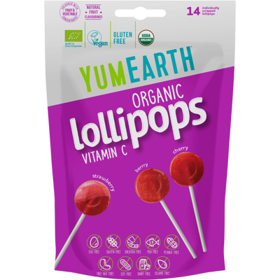 YUMEARTH BIO Ovocné lízanky s vitamínom C 14 ks YUMEARTH BIO Ovocné lízanky s vitamínom C 14 ks