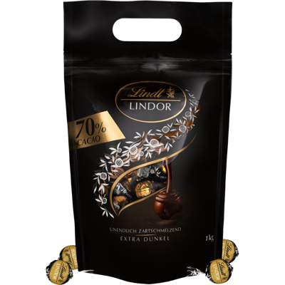 LINDT Lindor pralinky Horká čokoláda 70% 1000 g LINDT Lindor pralinky Horká čokoláda 70% 1000 g