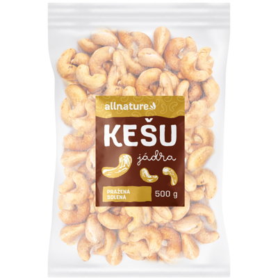 ALLNATURE Kešu pražené solené 500 g ALLNATURE Kešu pražené solené 500 g