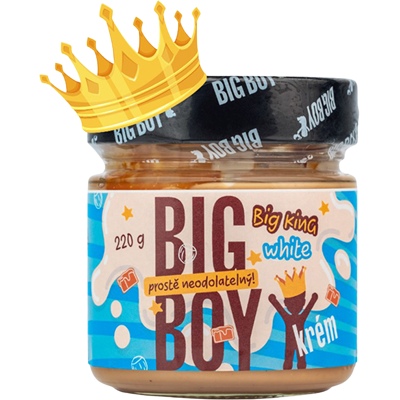 BIG BOY Big King White - Krém s lieskovými orechmi a mliekom 220 g BIG BOY Big King White - Krém s lieskovými orechmi a mliekom 220 g