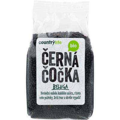 COUNTRY LIFE Šošovka čierna beluga BIO 500 g COUNTRY LIFE Šošovka čierna beluga BIO 500 g