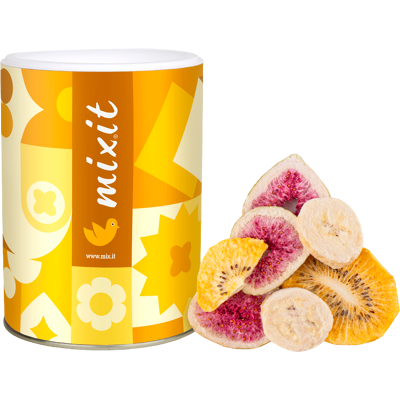 MIXIT Chrumkavé ovocie - žlté kiwi, figa, banán 100 g MIXIT Chrumkavé ovocie - žlté kiwi, figa, banán 100 g