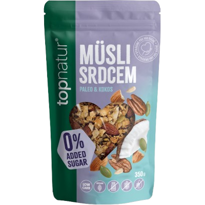 TOPNATUR Müsli srdcom Paleo & Kokos Low carb 350 g TOPNATUR Müsli srdcom Paleo & Kokos Low carb 350 g