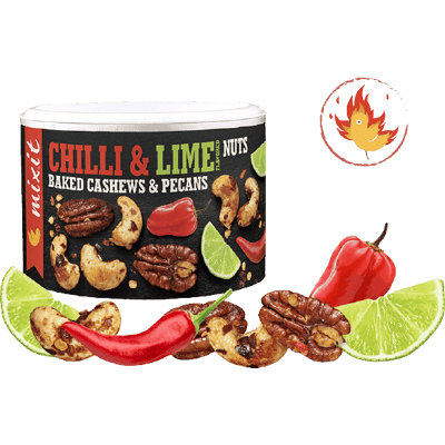 MIXIT Mixit oriešky z pece - Habanero chilli a limetka 150 g MIXIT Mixit oriešky z pece - Habanero chilli a limetka 150 g