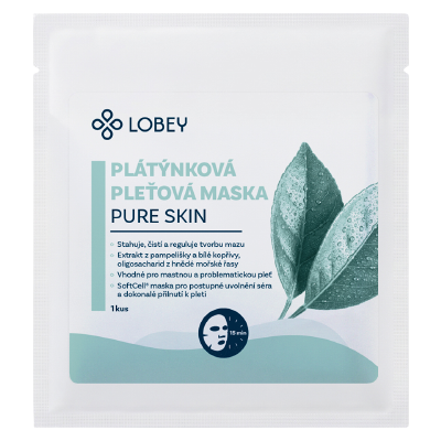 LOBEY Čistiaca plátienková maska na pleť Pure Skin LOBEY Čistiaca plátienková maska na pleť Pure Skin