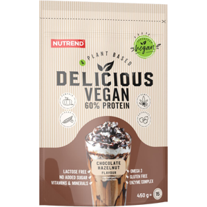 NUTREND Delicious Vegan 60% Protein čokoláda/oříšek 450 g NUTREND Delicious Vegan 60% Protein čokoláda/oříšek 450 g