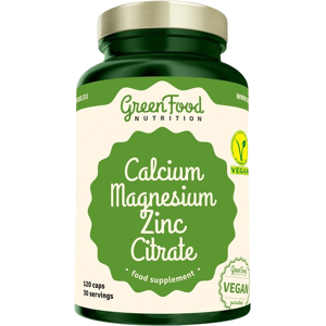GREENFOOD NUTRITION Calcium Magnesium Zinc citrate 120 kapslí GREENFOOD NUTRITION Calcium Magnesium Zinc citrate 120 kapslí
