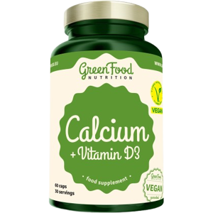 GREENFOOD NUTRITION Vápnik + Vitamín D3 60 kapsúl GREENFOOD NUTRITION Vápnik + Vitamín D3 60 kapsúl