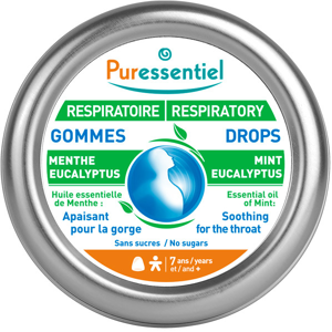 PURESSENTIEL Gumené pastilky s mätou a eukalyptom na upokojenie krku 45 g PURESSENTIEL Gumené pastilky s mätou a eukalyptom na upokojenie krku 45 g