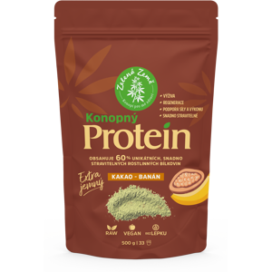 ZELENÁ ZEMĚ Konopný proteín kakao s banánom EXTRA 500 g ZELENÁ ZEMĚ Konopný proteín kakao s banánom EXTRA 500 g