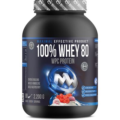MAXXWIN 100% WHEY 80 Malina 2200 g MAXXWIN 100% WHEY 80 Malina 2200 g