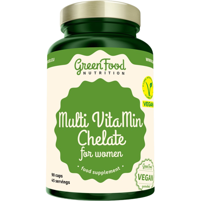 GREENFOOD NUTRITION Multi VitaMin Chelate pre ženy 90 kapsúl GREENFOOD NUTRITION Multi VitaMin Chelate pre ženy 90 kapsúl