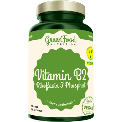 GREENFOOD NUTRITION Vitamin B2 Riboflavin 5'Phosphat 90 kapsúl GREENFOOD NUTRITION Vitamin B2 Riboflavin 5'Phosphat 90 kapsúl
