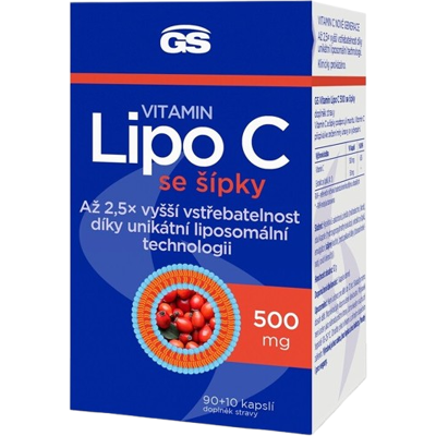 GS Vitamín Lipo C 500mg so šípkami 100 kapslí GS Vitamín Lipo C 500mg so šípkami 100 kapslí