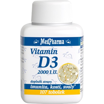 MEDPHARMA Vitamín D3 2000 I.U., 107 tabliet MEDPHARMA Vitamín D3 2000 I.U., 107 tabliet