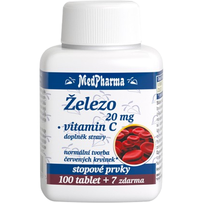 MEDPHARMA Železo 20 mg + Vitamín C 107 tablet MEDPHARMA Železo 20 mg + Vitamín C 107 tablet
