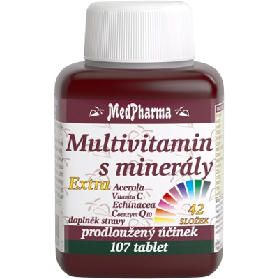 MEDPHARMA Multivitamín s minerálmi extra 42 zložiek 107 tablet MEDPHARMA Multivitamín s minerálmi extra 42 zložiek 107 tablet