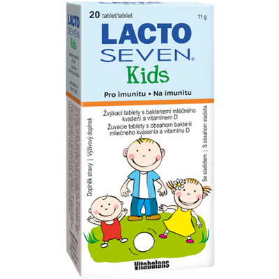VITABALANS LACTOSEVEN KIDS žuvacie tablety 20 ks VITABALANS LACTOSEVEN KIDS žuvacie tablety 20 ks