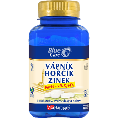 VITAHARMONY Vápnik & horčík & zinok Forte + vit. D3 + K2 130 tabliet VITAHARMONY Vápnik & horčík & zinok Forte + vit. D3 + K2 130 tabliet