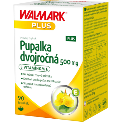 WALMARK Pupalka dvojročná 500 mg s vitamínom E 90 tvrdých kapsúl WALMARK Pupalka dvojročná 500 mg s vitamínom E 90 tvrdých kapsúl