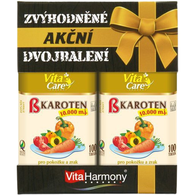VITAHARMONY Betakarotén 10000 Premobalenie 2 x 100 tobolek VITAHARMONY Betakarotén 10000 Premobalenie 2 x 100 tobolek