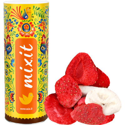 MIXIT Veľké chrumkavé ovocie - banán a jahoda 160 g MIXIT Veľké chrumkavé ovocie - banán a jahoda 160 g