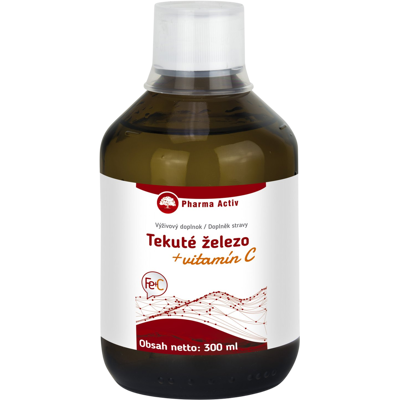 PHARMA ACTIV Tekuté železo Fe + Vitamín C 300 ml PHARMA ACTIV Tekuté železo Fe + Vitamín C 300 ml