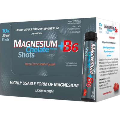 MAGNESIUM CHELATE SHOT Salutem Magnesium Chelate + B6 príchuť višňa, ampulky 10 x 25 ml MAGNESIUM CHELATE SHOT Salutem Magnesium Chelate + B6 príchuť višňa, ampulky 10 x 25 ml
