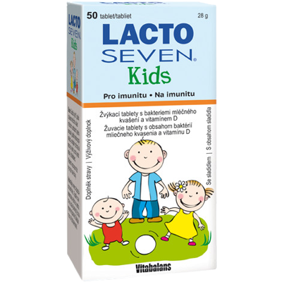 VITABALANS Lactoseven Kids žuvacie tabliety 50 ks VITABALANS Lactoseven Kids žuvacie tabliety 50 ks