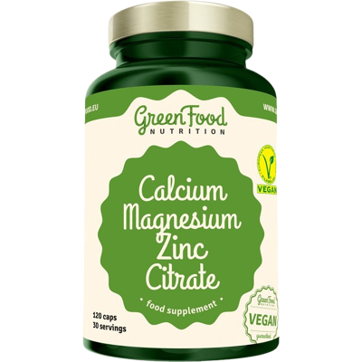 GREENFOOD NUTRITION Calcium Magnesium Zinc citrate 120 kapslí GREENFOOD NUTRITION Calcium Magnesium Zinc citrate 120 kapslí
