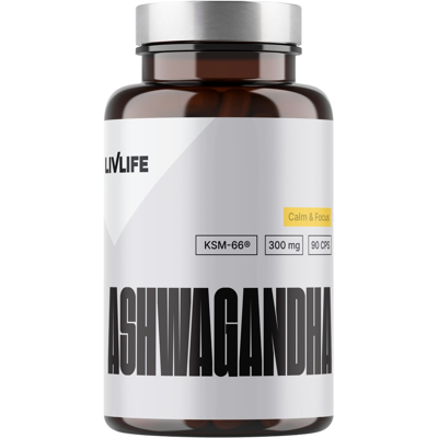 LIVLIFE Ashwagandha KSM-66 300 mg 90 kapsúl LIVLIFE Ashwagandha KSM-66 300 mg 90 kapsúl