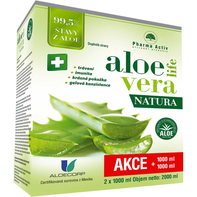 PHARMA ACTIV ALOE PRIMA GEL šťava z aloe 99,5% 2 x 1000 ml PHARMA ACTIV ALOE PRIMA GEL šťava z aloe 99,5% 2 x 1000 ml