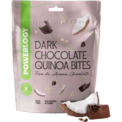 POWERLOGY Dark Chocolate Quinoa Bites 100 g POWERLOGY Dark Chocolate Quinoa Bites 100 g