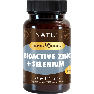 NATU Garden Fusion, Bioaktívny zinok 15 mg, selén, extrakt zo zeleného čaju 90 kapsúl NATU Garden Fusion, Bioaktívny zinok 15 mg, selén, extrakt zo zeleného čaju 90 kapsúl
