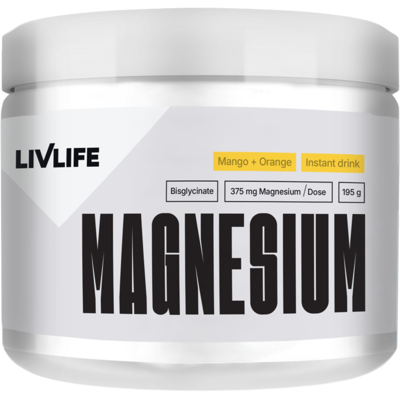 LIVLIFE Magnesium bisglycinate 12% drink mango + pomaranč 195 g LIVLIFE Magnesium bisglycinate 12% drink mango + pomaranč 195 g