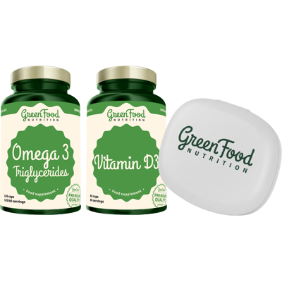 GREENFOOD NUTRITION Duopack Omega 3 + Vitamin E 120ks a Vitamin D3 60ks GREENFOOD NUTRITION Duopack Omega 3 + Vitamin E 120ks a Vitamin D3 60ks