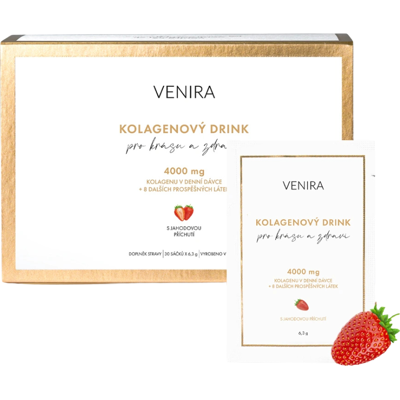 VENIRA kolagénový drink pre vlasy, nechty a pleť jahoda 30x6.3g VENIRA kolagénový drink pre vlasy, nechty a pleť jahoda 30x6.3g