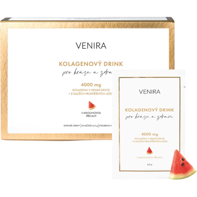 VENIRA kolagénový drink pre vlasy, nechty a pleť melón 30x6,3g VENIRA kolagénový drink pre vlasy, nechty a pleť melón 30x6,3g