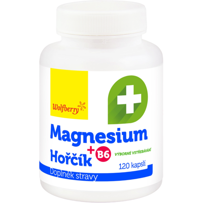 WOLFBERRY Magnézium (horčík) + B6 120 kapsúl WOLFBERRY Magnézium (horčík) + B6 120 kapsúl