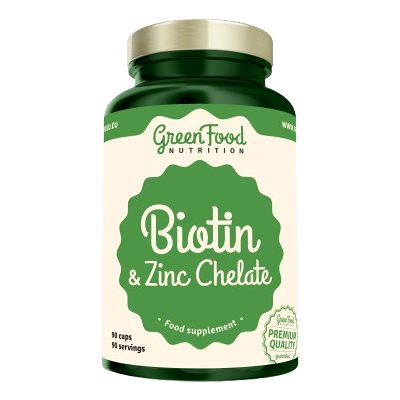 GREENFOOD NUTRITION Biotín & Zinok Chelát 90 kapsúl GREENFOOD NUTRITION Biotín & Zinok Chelát 90 kapsúl