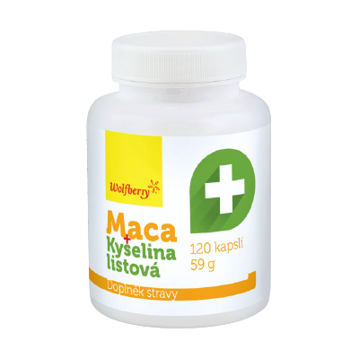 WOLFBERRY Maca extrakt + Kyselina listová 59 g 120 kapslí WOLFBERRY Maca extrakt + Kyselina listová 59 g 120 kapslí