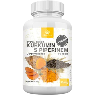 ALLNATURE Kurkumin s piperinem bylinný extrakt 60 kapsúl ALLNATURE Kurkumin s piperinem bylinný extrakt 60 kapsúl