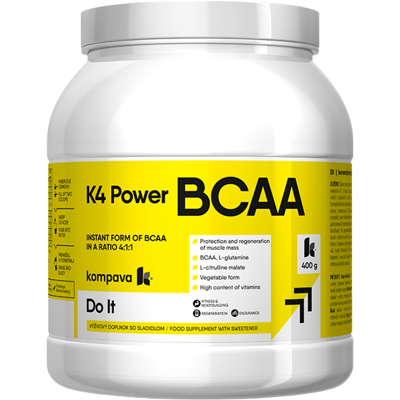 KOMPAVA K4 Power BCAA 36 dávok, mango 400 g KOMPAVA K4 Power BCAA 36 dávok, mango 400 g
