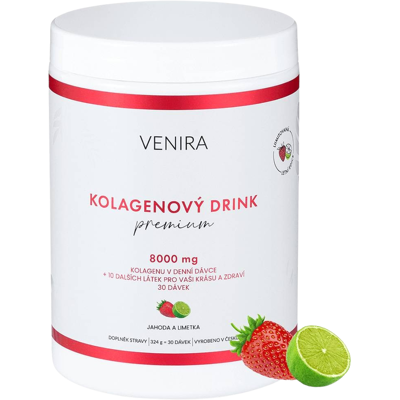 VENIRA Prémiový kolagénový drink jahoda a limetka 324 g VENIRA Prémiový kolagénový drink jahoda a limetka 324 g