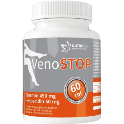NUTRICIUS VenoSTOP Diosmín 450 mg / Hesperidín 50 mg 60 tabliet NUTRICIUS VenoSTOP Diosmín 450 mg / Hesperidín 50 mg 60 tabliet