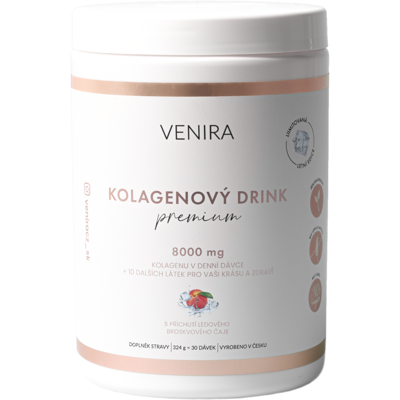 VENIRA Prémiový kolagénový drink ľadový broskyňový čaj 324 g VENIRA Prémiový kolagénový drink ľadový broskyňový čaj 324 g