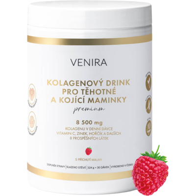 VENIRA PREMIUM kolagénový drink pre tehotné a dojčiace mamičky, malina 324 g VENIRA PREMIUM kolagénový drink pre tehotné a dojčiace mamičky, malina 324 g